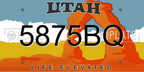 5875BQ Utah License Plate