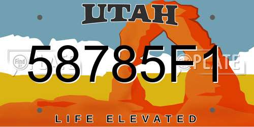 58785F1 Utah License Plate