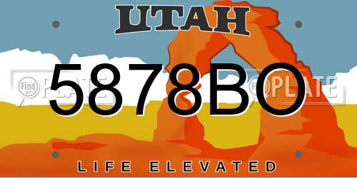 5878BO Utah License Plate