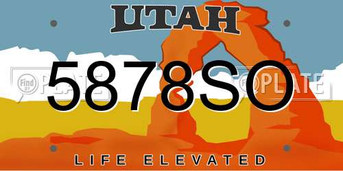 5878SO Utah License Plate