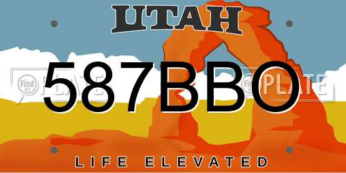 587BBO Utah License Plate