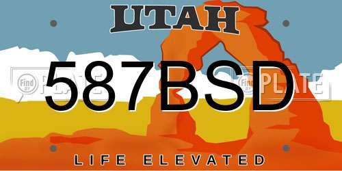 587BSD Utah License Plate