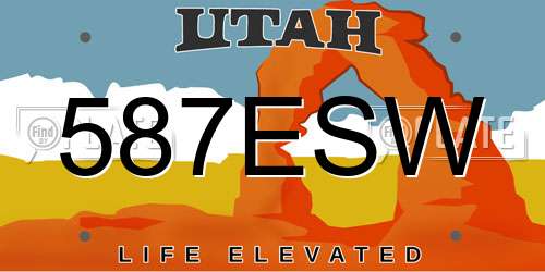 587ESW Utah License Plate