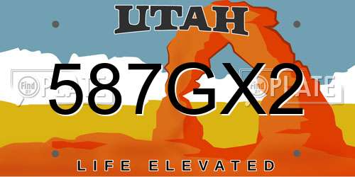587GX2 Utah License Plate