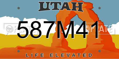 587M41 Utah License Plate