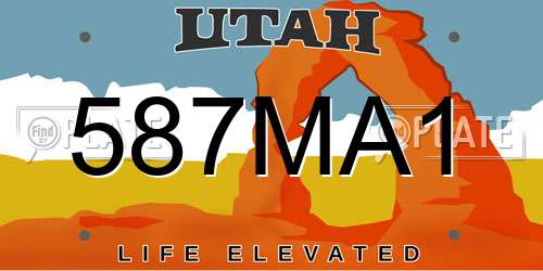 587MA1 Utah License Plate