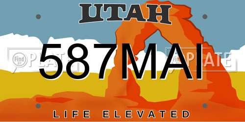 587MAI Utah License Plate
