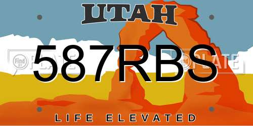 587RBS Utah License Plate