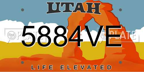 5884VE Utah License Plate