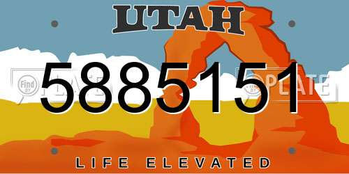5885151 Utah License Plate