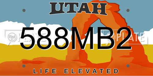 588MB2 Utah License Plate