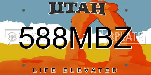 588MBZ Utah License Plate