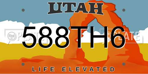 588TH6 Utah License Plate
