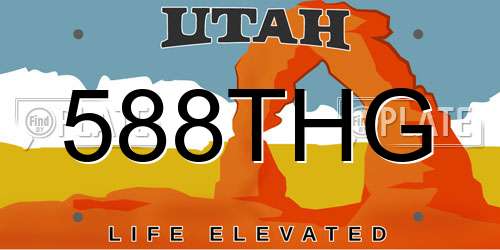 588THG Utah License Plate