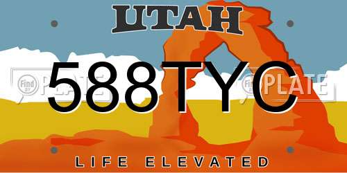 588TYC Utah License Plate