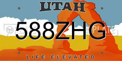 588ZHG Utah License Plate