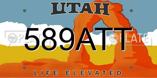 589ATT Utah License Plate