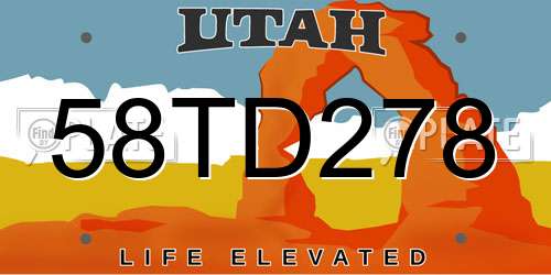 58TD278 Utah License Plate