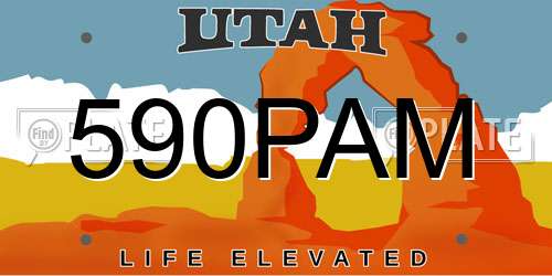 590PAM Utah License Plate
