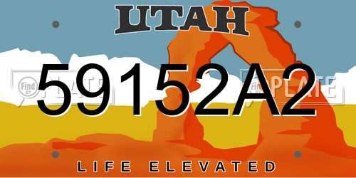 59152A2 Utah License Plate