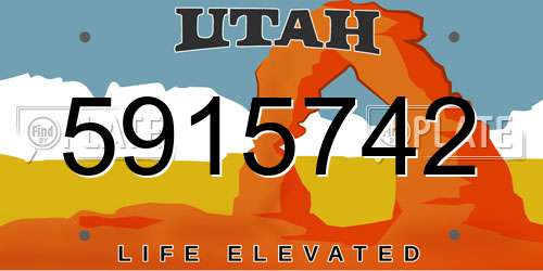 5915742 Utah License Plate