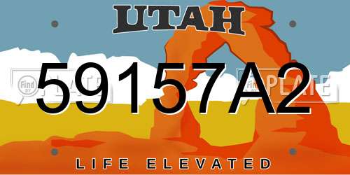 59157A2 Utah License Plate