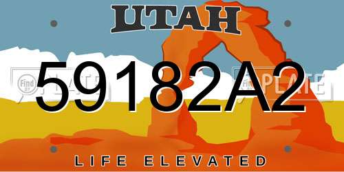 59182A2 Utah License Plate