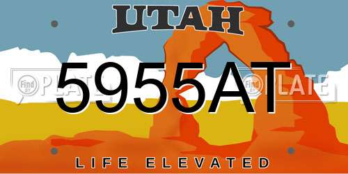 5955AT Utah License Plate