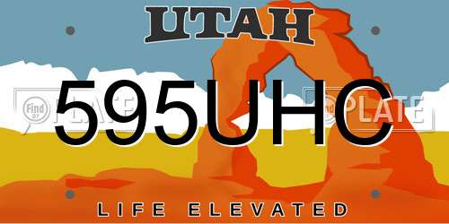595UHC Utah License Plate