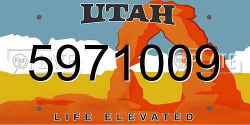 5971009 Utah License Plate