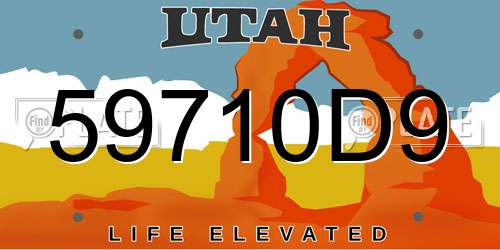 59710D9 Utah License Plate