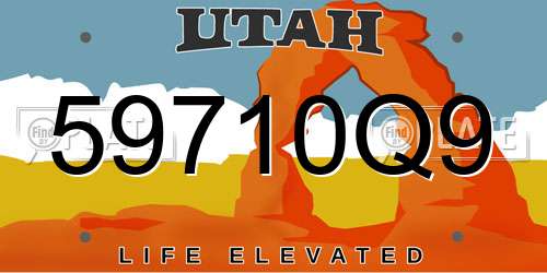 59710Q9 Utah License Plate