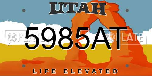 5985AT Utah License Plate