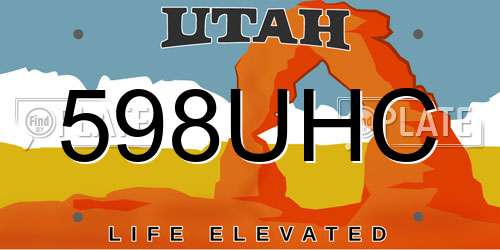 598UHC Utah License Plate