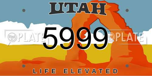 5999 Utah License Plate