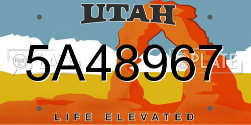 5A48967 Utah License Plate