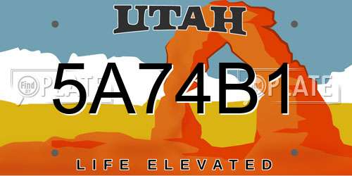 5A74B1 Utah License Plate