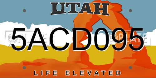 5ACD095 Utah License Plate