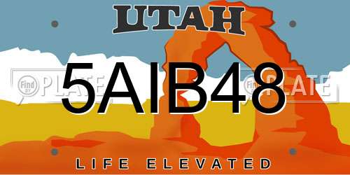 5AIB48 Utah License Plate