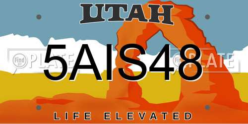 5AIS48 Utah License Plate