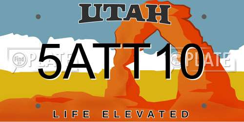 5ATT10 Utah License Plate