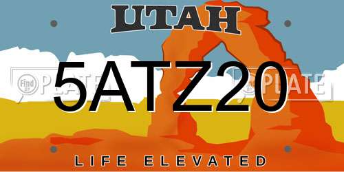 5ATZ20 Utah License Plate