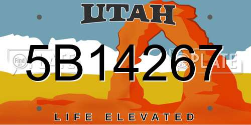 5B14267 Utah License Plate