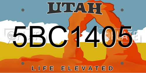 5BC1405 Utah License Plate