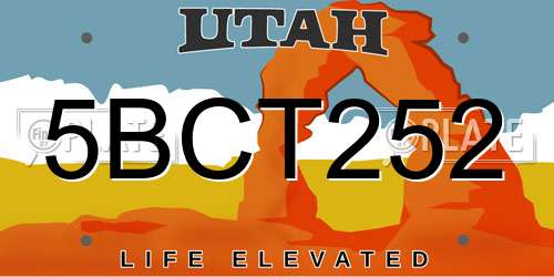 5BCT252 Utah License Plate