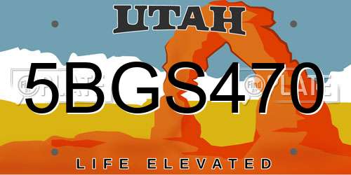5BGS470 Utah License Plate
