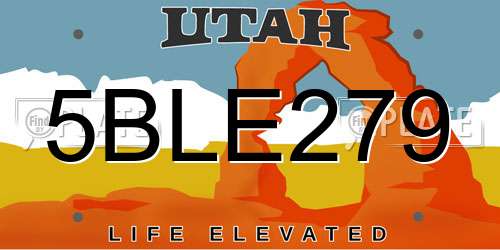 5BLE279 Utah License Plate