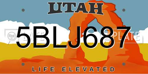 5BLJ687 Utah License Plate