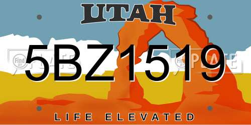 5BZ1519 Utah License Plate