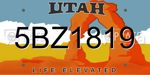 5BZ1819 Utah License Plate
